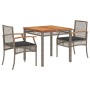 Set comedor de jardín 3 piezas con cojines ratán sintético gris de , Conjuntos de jardín - Ref: Foro24-3213569, Precio: 201,2...