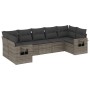 Set de sofás de jardín 7 piezas con cojines ratán PE gris de , Conjuntos de jardín - Ref: Foro24-3220589, Precio: 454,02 €, D...