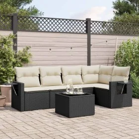 Set de sofás de jardín 6 piezas y cojines ratán sintético negro de , Conjuntos de jardín - Ref: Foro24-3220135, Precio: 380,2...