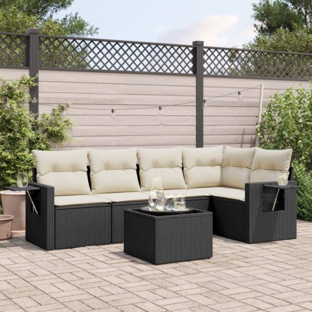 Set de sofás de jardín 6 piezas y cojines ratán sintético negro de , Conjuntos de jardín - Ref: Foro24-3220135, Precio: 365,0...