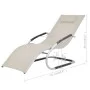 Liegestuhl mit Kissen aus Aluminium und Textilene in Cremefarbe. von vidaXL, Liegen - Ref: Foro24-47778, Preis: 101,92 €, Rab...