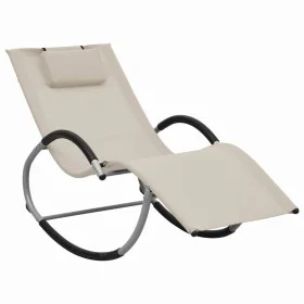 Deck chair with cream textilene pillow by vidaXL, Loungers - Ref: Foro24-47789, Price: 114,76 €, Discount: %