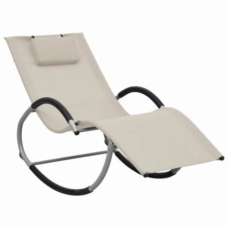 Tumbona con almohada textileno crema de vidaXL, Tumbonas - Ref: Foro24-47789, Precio: 114,76 €, Descuento: %