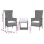 Set comedor de jardín 3 pzas con cojines ratán sintético beige de , Conjuntos de jardín - Ref: Foro24-3277590, Precio: 264,42...