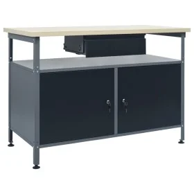 Werkbank aus schwarzem Stahl, 120 x 60 x 85 cm von vidaXL, Arbeitstische - Ref: Foro24-145345, Preis: 198,22 €, Rabatt: %