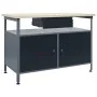 Black steel workbench 120x60x85 cm by vidaXL, Work tables - Ref: Foro24-145345, Price: 198,22 €, Discount: %