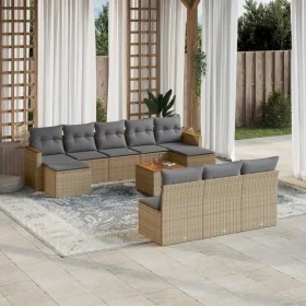 Juego de sofás jardín con cojines beige mezcla 11 pzas ratán PE de , Conjuntos de jardín - Ref: Foro24-3226395, Precio: 588,3...
