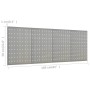 Tableros de clavijas para pared 4 unidades acero 40x58 cm de vidaXL, Organización y almacenamiento de herramientas - Ref: For...