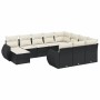 Set de sofás de jardín 11 pzas y cojines ratán sintético negro de , Conjuntos de jardín - Ref: Foro24-3257519, Precio: 693,85...