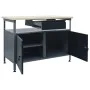 Black steel workbench 120x60x85 cm by vidaXL, Work tables - Ref: Foro24-145345, Price: 198,22 €, Discount: %