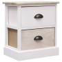 Mesitas noche 2 uds madera Paulownia blanco natural 38x28x45cm de vidaXL, Mesitas de noche - Ref: Foro24-284057, Precio: 96,7...