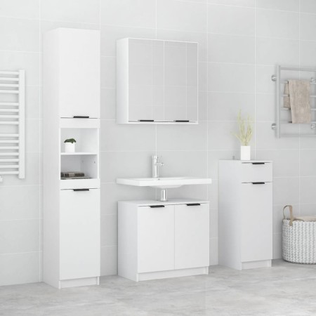 Juego de muebles de baño 4 piezas madera contrachapada blanco de , Muebles de baño - Ref: Foro24-3115884, Precio: 268,16 €, D...