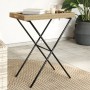 Mesa con bandeja plegable ratán sintético beige 65x40x75 cm de , Mesas de jardín - Ref: Foro24-365130, Precio: 48,07 €, Descu...