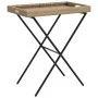 Mesa con bandeja plegable ratán sintético beige 65x40x75 cm de , Mesas de jardín - Ref: Foro24-365130, Precio: 47,15 €, Descu...