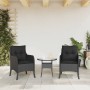 Sillones de jardín con cojines 2 uds ratán sintético negro de , Sillas de jardín - Ref: Foro24-365145, Precio: 204,97 €, Desc...