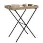 Mesa con bandeja plegable ratán sintético beige 65x40x75 cm de , Mesas de jardín - Ref: Foro24-365130, Precio: 47,15 €, Descu...