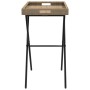Mesa con bandeja plegable ratán sintético beige 65x40x75 cm de , Mesas de jardín - Ref: Foro24-365130, Precio: 48,07 €, Descu...