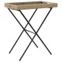 Mesa con bandeja plegable ratán sintético beige 65x40x75 cm de , Mesas de jardín - Ref: Foro24-365130, Precio: 47,15 €, Descu...