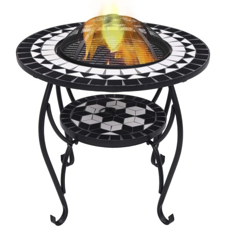 vidaXl Brasero de mosaico cerámica negro y blanco 68 cm de vidaXL, Chimeneas - Ref: Foro24-46725, Precio: 92,58 €, Descuento: %