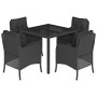 Set de muebles jardín 5 pzas con cojines ratán sintético negro de , Conjuntos de jardín - Ref: Foro24-3211849, Precio: 481,96...