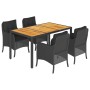 Set de muebles jardín 5 pzas con cojines ratán sintético negro de , Conjuntos de jardín - Ref: Foro24-3211868, Precio: 566,63...