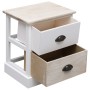 Mesitas noche 2 uds madera Paulownia blanco natural 38x28x45cm de vidaXL, Mesitas de noche - Ref: Foro24-284057, Precio: 96,7...