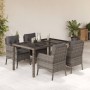 Set comedor de jardín 5 piezas con cojines ratán sintético gris de , Conjuntos de jardín - Ref: Foro24-3211856, Precio: 599,2...
