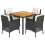 Set de muebles jardín 5 pzas con cojines ratán sintético negro de , Conjuntos de jardín - Ref: Foro24-3211861, Precio: 523,77...