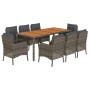 Set comedor jardín 9 pzas y cojines ratán sintético gris de , Conjuntos de jardín - Ref: Foro24-3211877, Precio: 1,00 €, Desc...