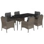 Set comedor jardín 7 pzas y cojines ratán sintético gris de , Conjuntos de jardín - Ref: Foro24-3211953, Precio: 926,21 €, De...