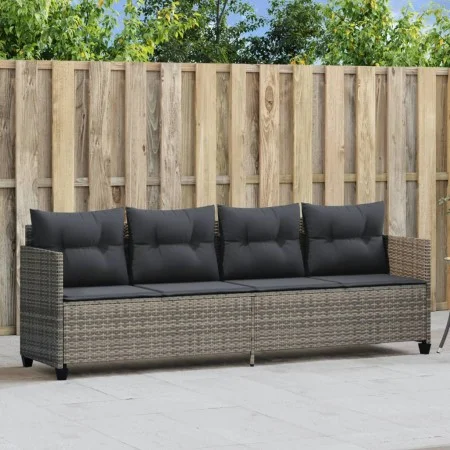 Tumbona con cojines ratán sintético gris de , Tumbonas - Ref: Foro24-368328, Precio: 212,23 €, Descuento: %