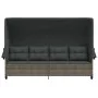 Lounger with hood and gray synthetic rattan cushions by , Loungers - Ref: Foro24-368337, Price: 255,04 €, Discount: %