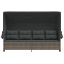 Tumbona con capota y cojines ratán sintético gris de , Tumbonas - Ref: Foro24-368337, Precio: 240,81 €, Descuento: %
