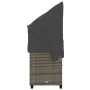 Tumbona con capota y cojines ratán sintético gris de , Tumbonas - Ref: Foro24-368337, Precio: 255,04 €, Descuento: %