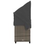 Tumbona con capota y cojines ratán sintético gris de , Tumbonas - Ref: Foro24-368337, Precio: 240,81 €, Descuento: %