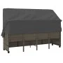Lounger with hood and gray synthetic rattan cushions by , Loungers - Ref: Foro24-368337, Price: 255,04 €, Discount: %