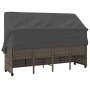 Tumbona con capota y cojines ratán sintético gris de , Tumbonas - Ref: Foro24-368337, Precio: 240,81 €, Descuento: %