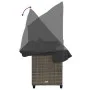 Tumbona con capota y cojines ratán sintético gris de , Tumbonas - Ref: Foro24-368337, Precio: 255,04 €, Descuento: %