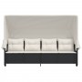 Tumbona con capota y cojines ratán sintético negro de , Tumbonas - Ref: Foro24-368335, Precio: 234,15 €, Descuento: %