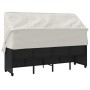 Tumbona con capota y cojines ratán sintético negro de , Tumbonas - Ref: Foro24-368335, Precio: 234,15 €, Descuento: %