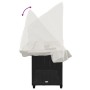 Tumbona con capota y cojines ratán sintético negro de , Tumbonas - Ref: Foro24-368335, Precio: 234,15 €, Descuento: %