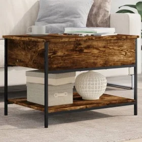 Mesa de centro madera ingeniería metal roble humo 70x50x50 cm de , Mesas de centro - Ref: Foro24-845343, Precio: 53,02 €, Des...