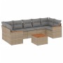 Juego de sofás de jardín con cojines beige 8 pzas ratán PE de , Conjuntos de jardín - Ref: Foro24-3258216, Precio: 505,91 €, ...