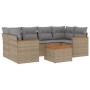 Set sofás de jardín 7 piezas y cojines ratán sintético beige de , Conjuntos de jardín - Ref: Foro24-3258202, Precio: 466,53 €...