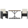 Mesita y sillas con cojines 3 piezas ratán sintético negro de , Conjuntos de jardín - Ref: Foro24-365068, Precio: 187,39 €, D...