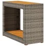 Mesa auxiliar jardín tapa madera ratán PE gris 100x40x75 cm de , Mesas de jardín - Ref: Foro24-366307, Precio: 113,89 €, Desc...