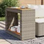 Mesa auxiliar jardín tapa madera ratán PE gris 100x40x75 cm de , Mesas de jardín - Ref: Foro24-366307, Precio: 113,89 €, Desc...