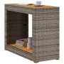Mesa auxiliar jardín tapa madera ratán PE gris 100x40x75 cm de , Mesas de jardín - Ref: Foro24-366307, Precio: 113,89 €, Desc...