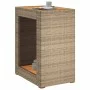 Mesa auxiliar jardín tapa madera ratán PE beige 60x40x75 cm de , Mesas de jardín - Ref: Foro24-366305, Precio: 85,61 €, Descu...