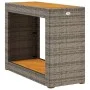Mesa auxiliar jardín tapa madera ratán PE gris 100x40x75 cm de , Mesas de jardín - Ref: Foro24-366307, Precio: 113,89 €, Desc...